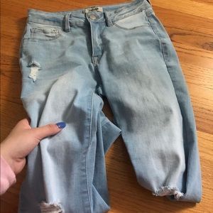 Blue washed ripped jeans
